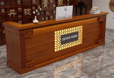 Mostrador de recepción de madera maciza